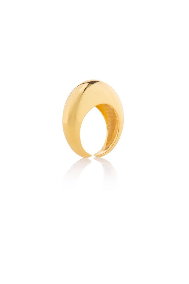 Federica Tosi New Stone 18K Gold-Plated Bronze Metal Ring
