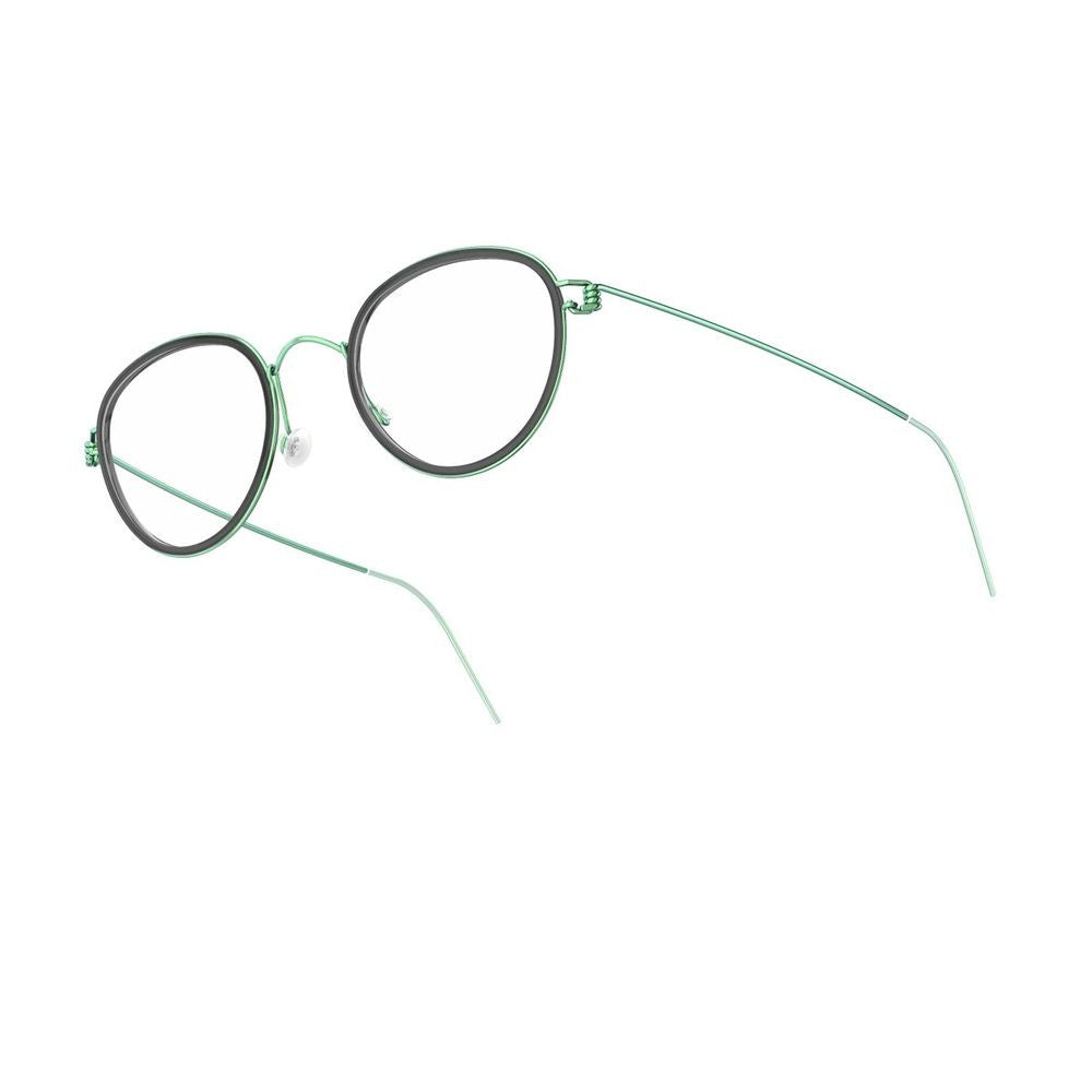 Lindberg Lindberg Kid Teen Air Rim Jackie P90/P90/P90/K199 Black/Green Phantos-Shaped Green Titanium Eyewear