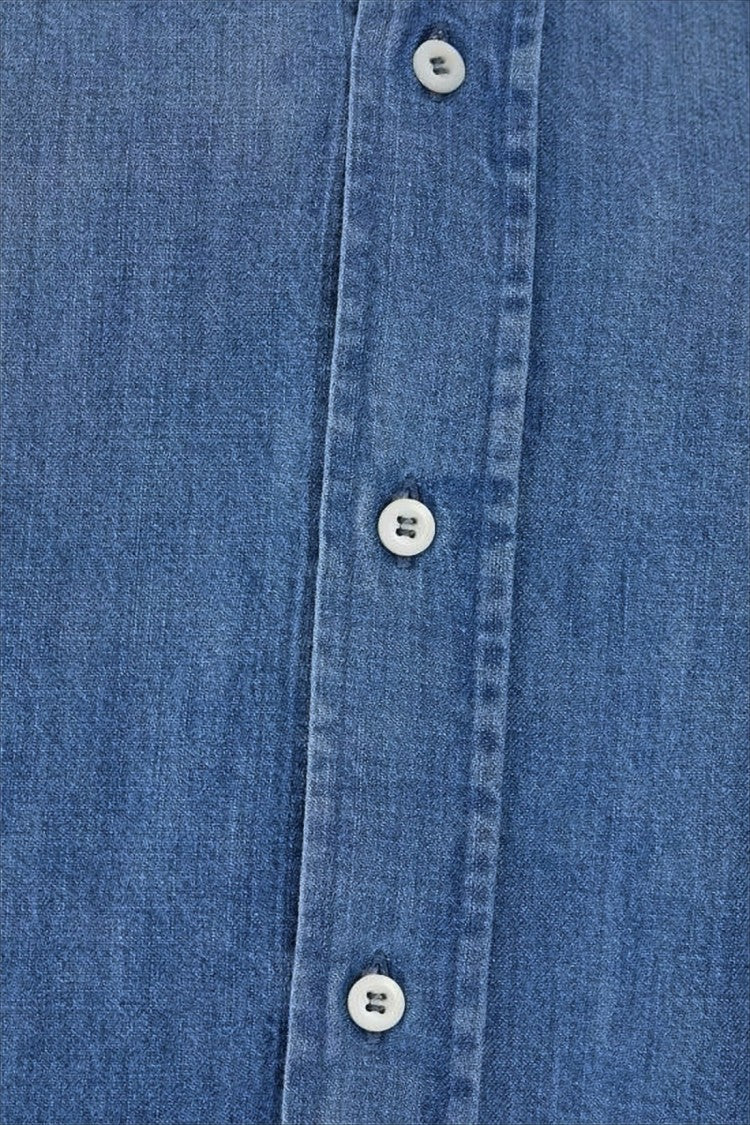 Brunello Cucinelli Classic Denim Long-Sleeve Shirt With Pointed Collar