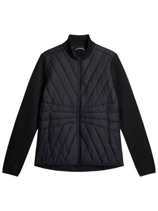 J Lindeberg Quilted Front Jacket With Geometric Stitching And Zippered Pockets