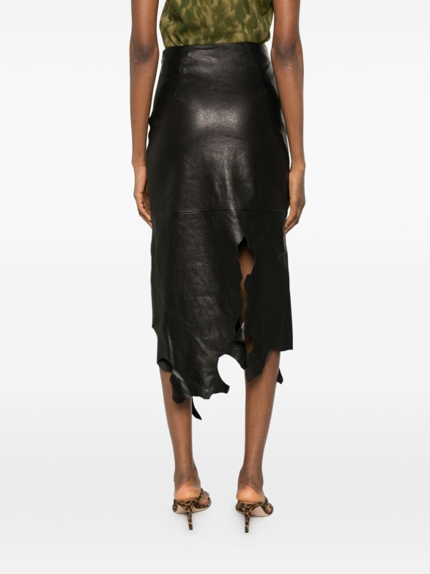 Diesel Black Silk And Nylon Pencil Skirt