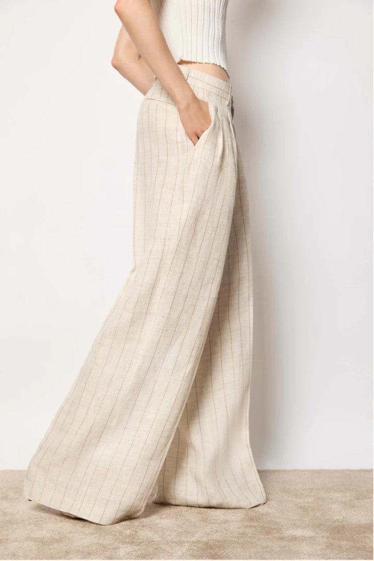L.B.M. 1911 Ivory Wide-Leg Palazzo Pants