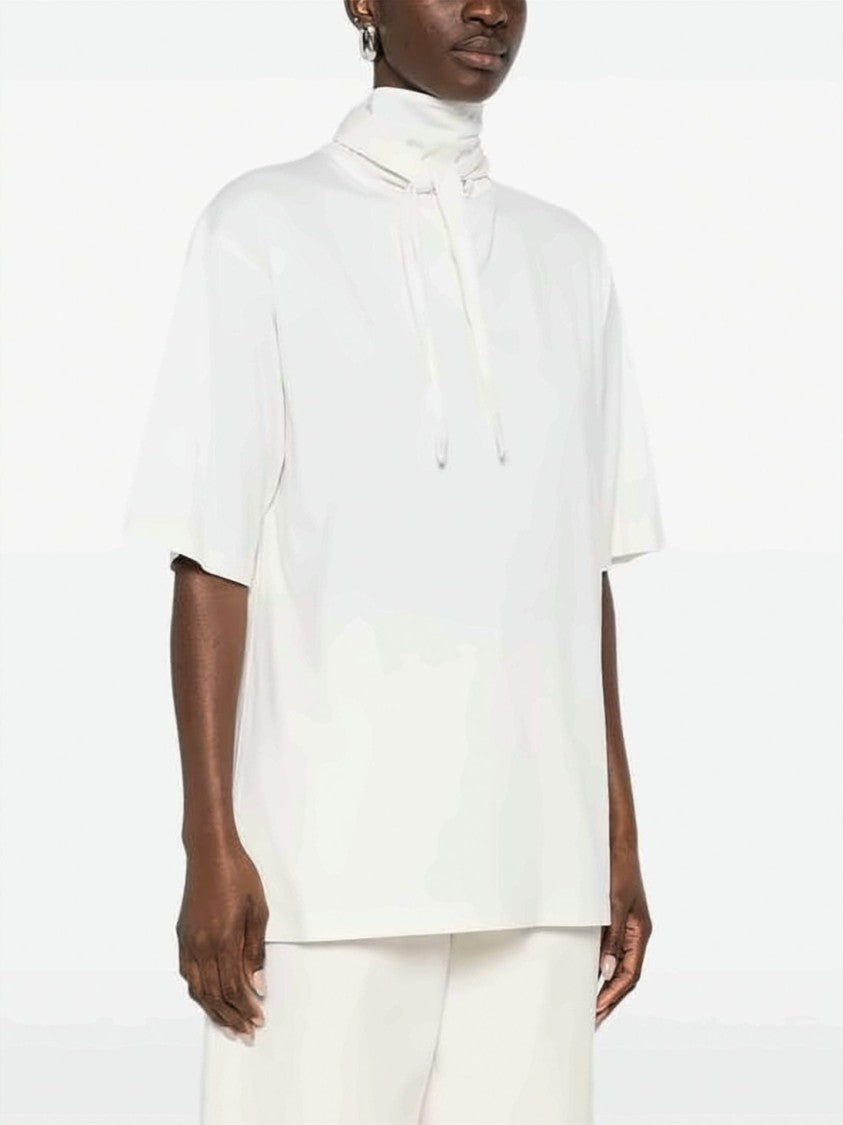Lemaire Loose-Fit Short-Sleeved Top With Scarf Detail
