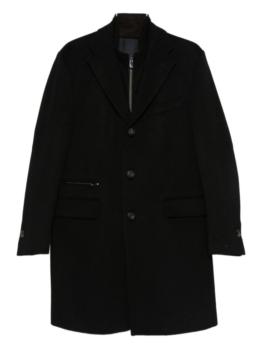 Corneliani Tailored Black Virgin Wool Corneliani Coat