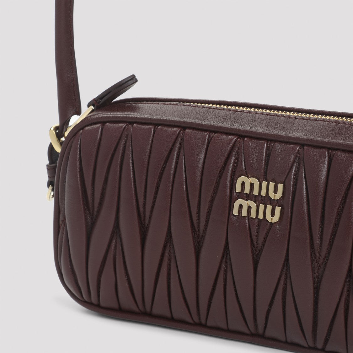 Miu Miu Bordeaux Lamb Leather Shoulder Bag