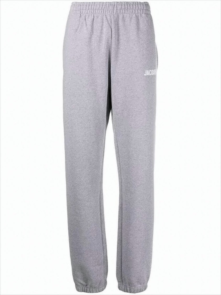 Jacquemus Relaxed Fit Light Grey Cotton Sweatpants