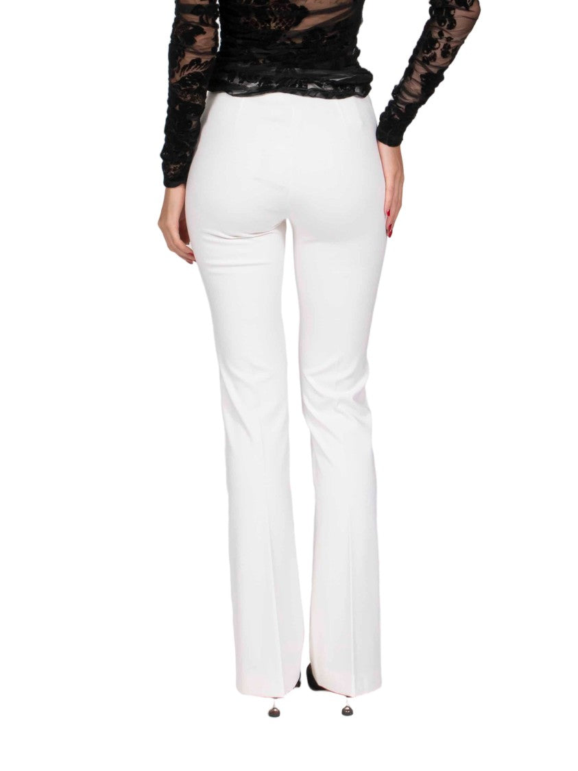 Pinko White Concealed-Closure Tailored Flared Pants