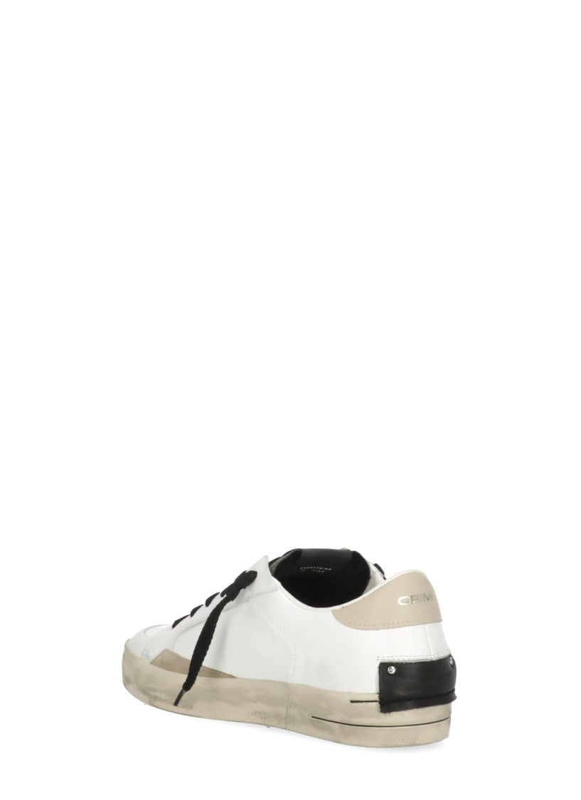 Crime London Sk8 Deluxe Leather Sneakers With Contrasting Suede Inserts
