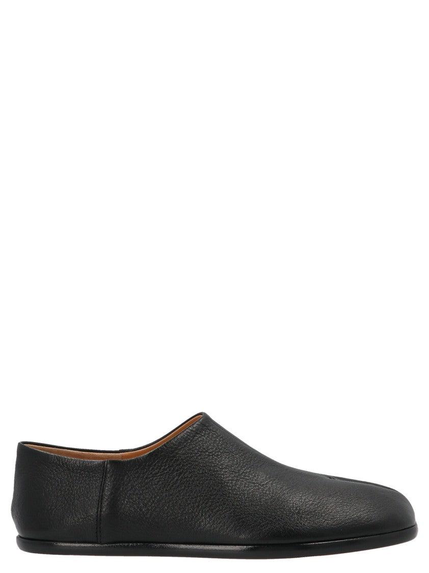 Maison Margiela Black Leather 'Tabi' Mules With Distinctive Split-Toe Design