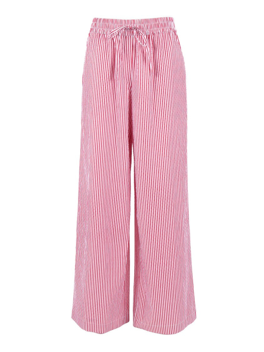 P.A.R.O.S.H. Wide Leg Vertical Stripe Straight-Leg Pants