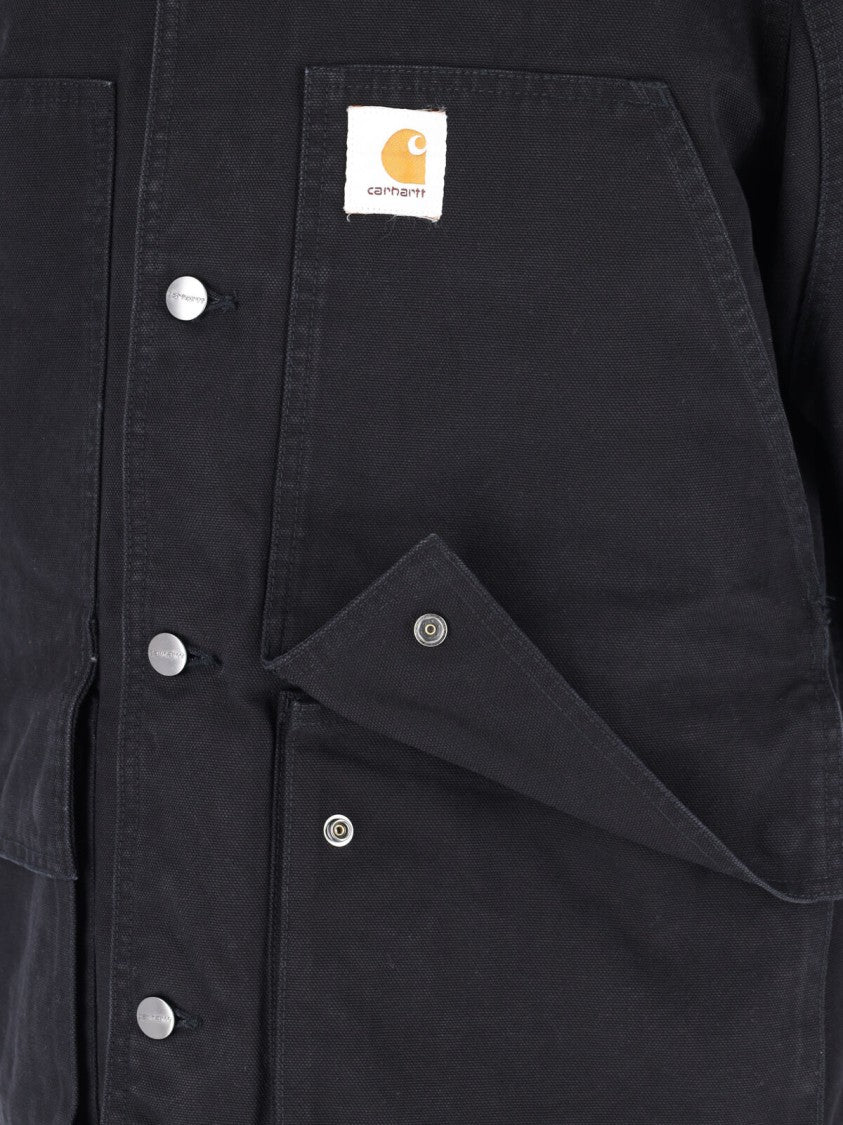 Carhartt Wip Black Lander Velvet-Collar Cotton Jacket