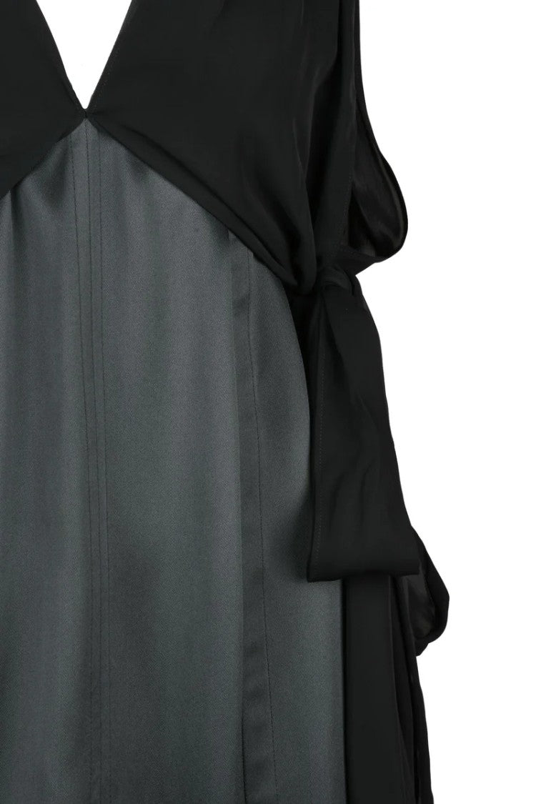 Bottega Veneta Silk Midi Dress Side Slit - Black