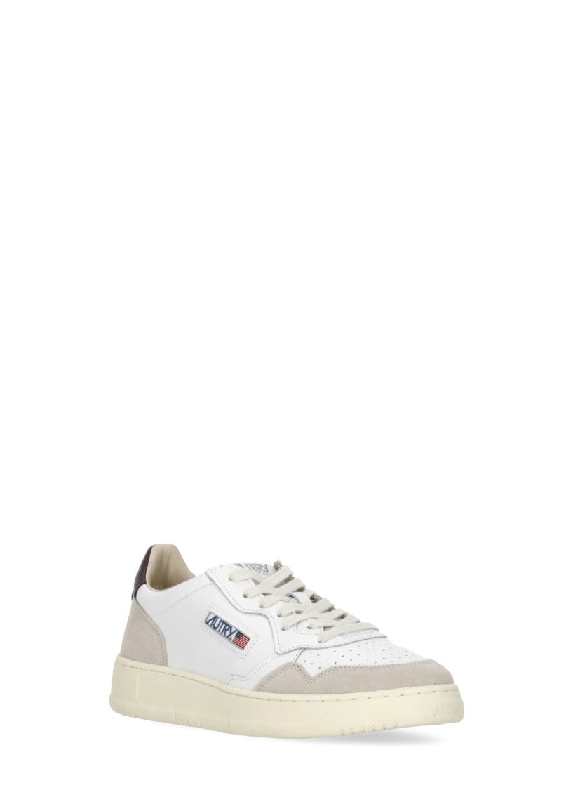 Autry White Medalist Low Suede Inserts Sneakers