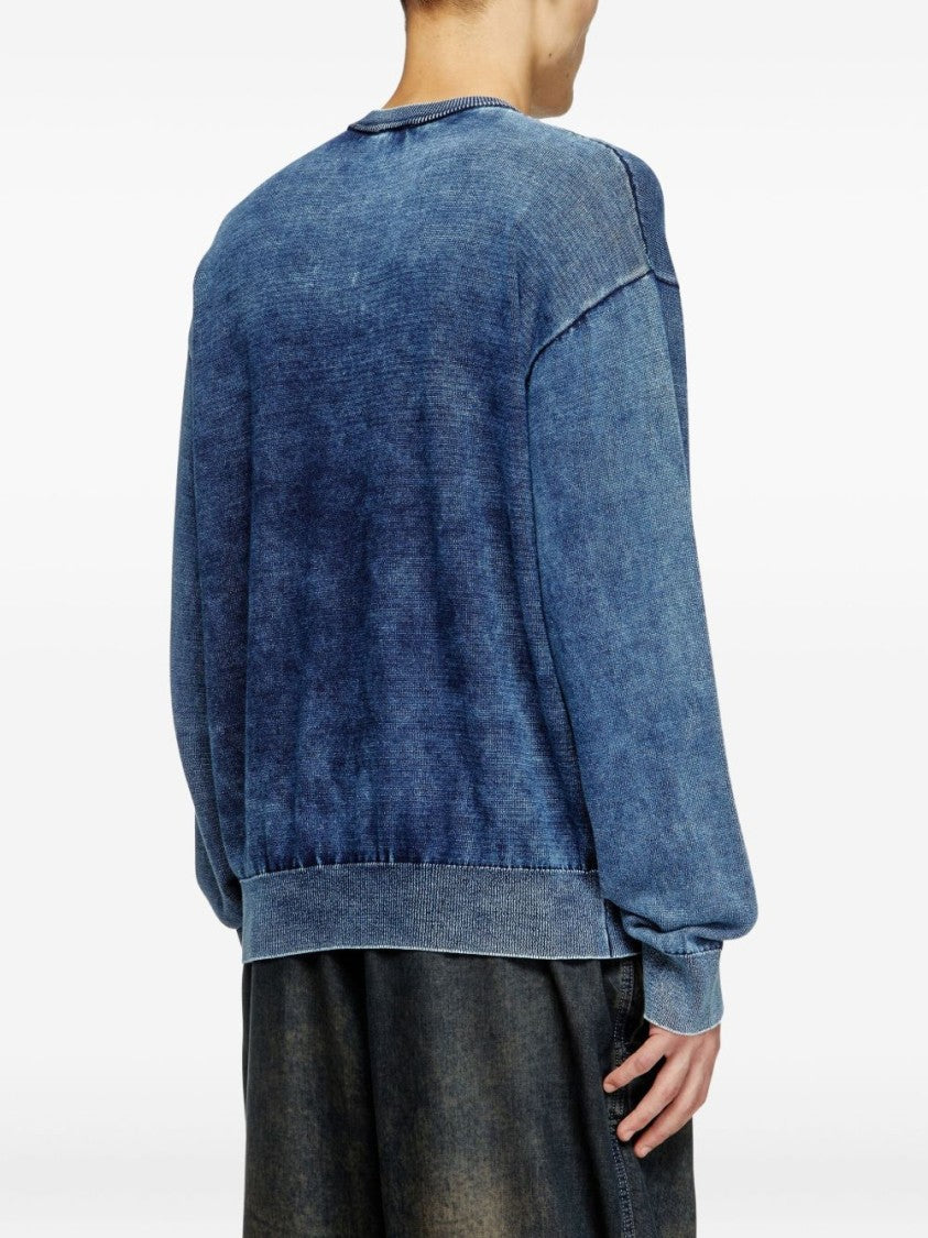 Diesel Denim Blue Phoenix Graphic Crew Neck Sweater