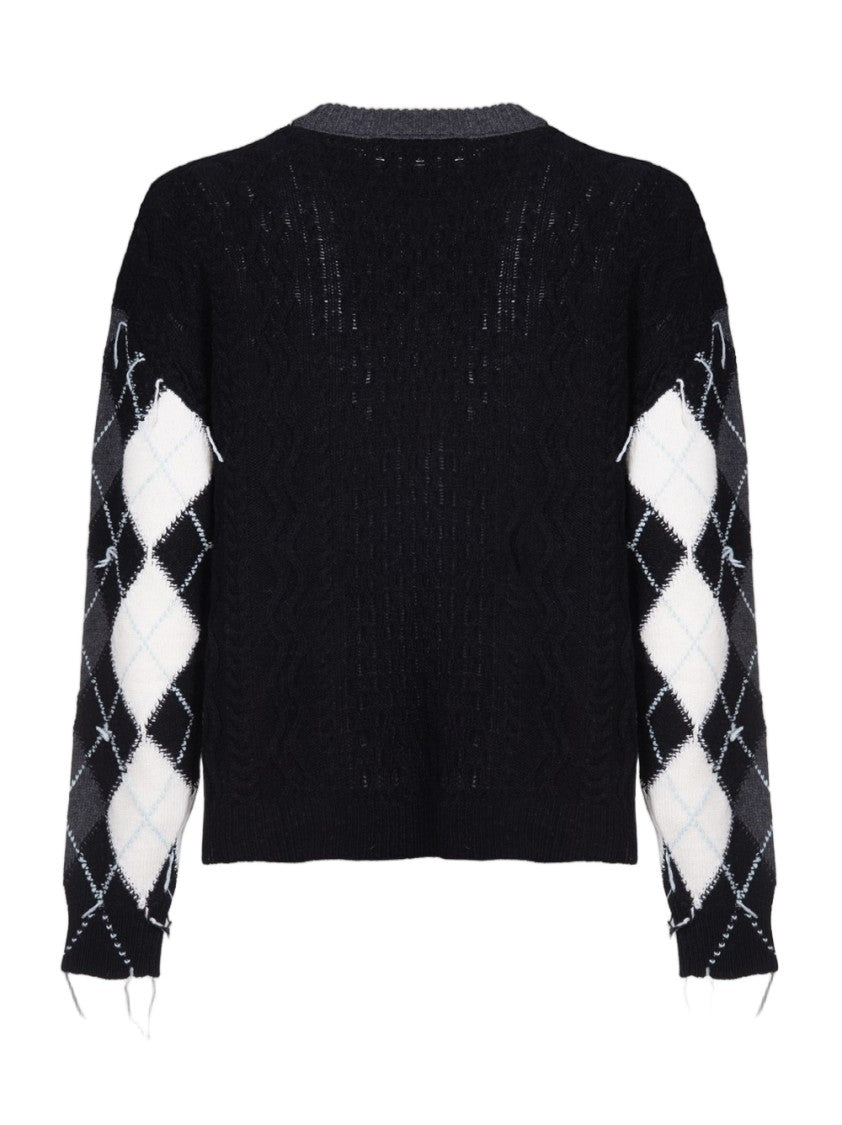 Atomo Factory Hand-Knitted Argyle Virgin Wool Pullover