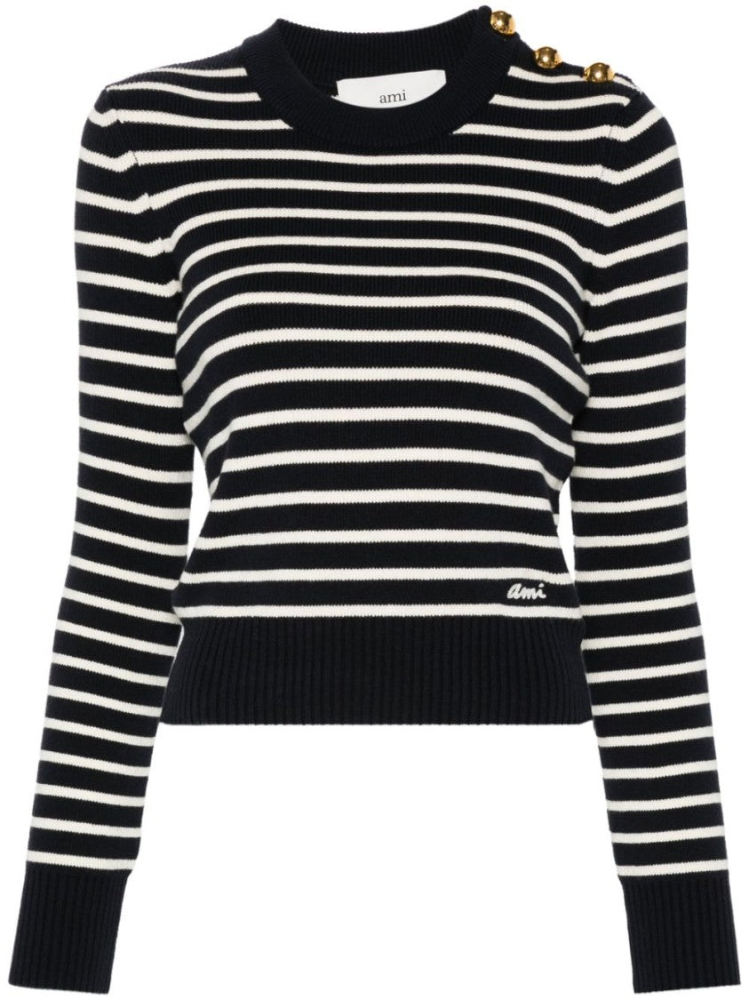 Ami Paris Classic Striped Sweater