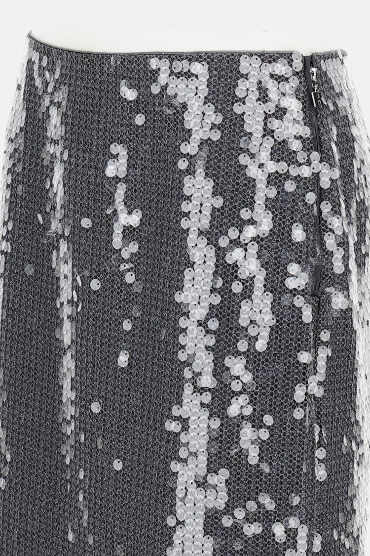 Rotate Birger Christensen Sequined Mesh Midi Skirt