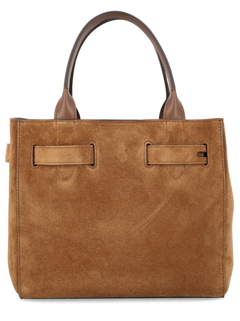 Tom Ford Audrey Suede Leather Structured Handbag