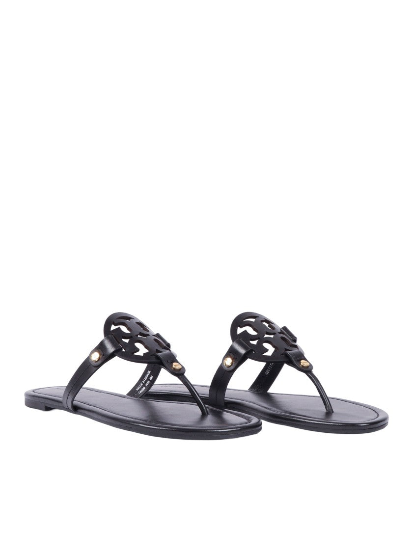 Tory Burch Black Miller Minimalist Bovine Leather Sandals