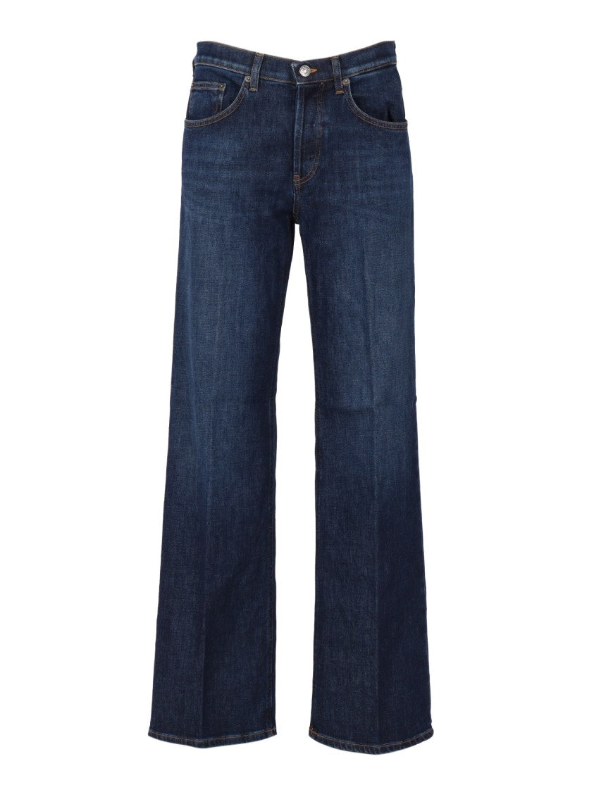Dondup Wide-Leg High-Waist Jeans With Subtle Stitching Details