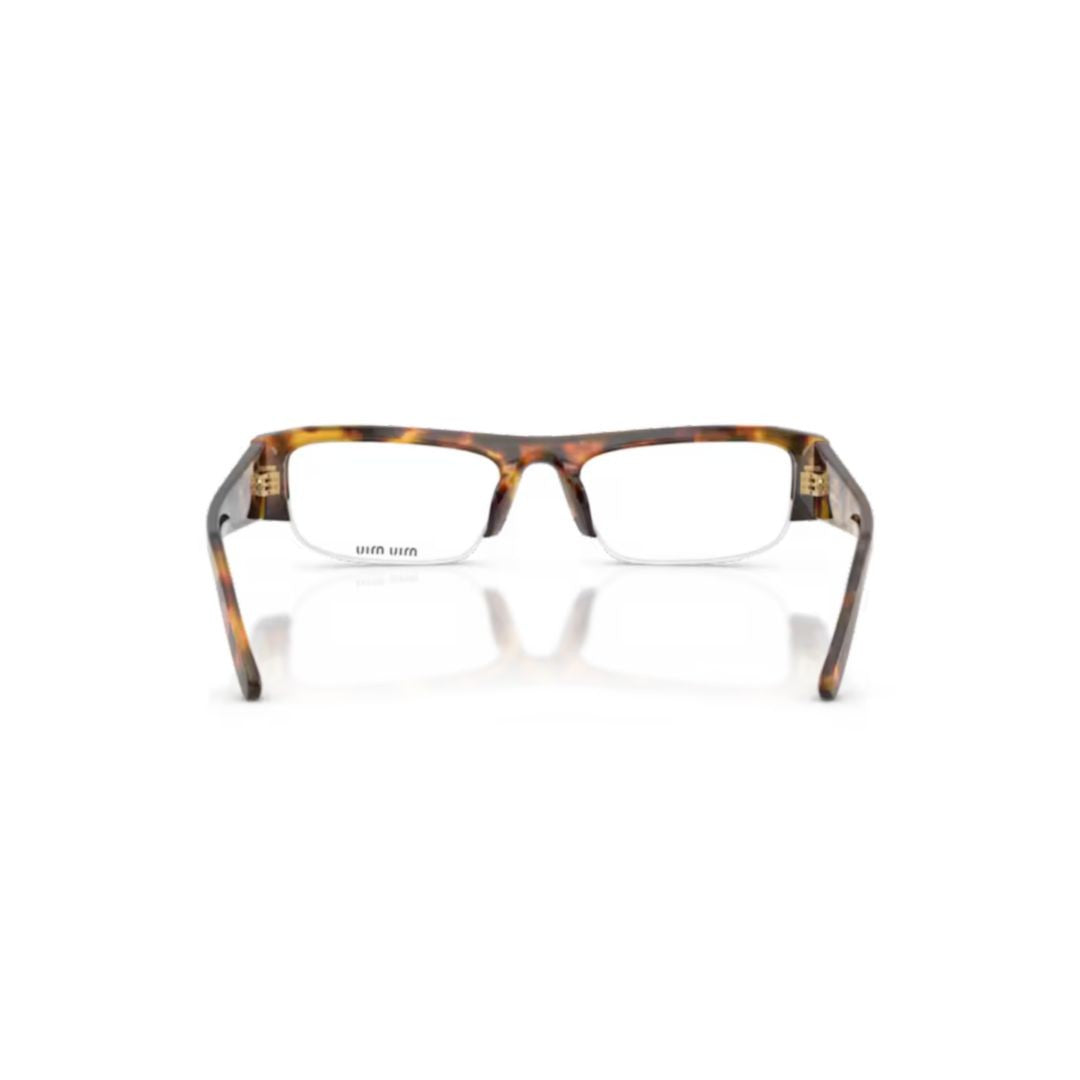 Miu Miu Tortoiseshell Half-Rim Eyeglasses With Slim Arms