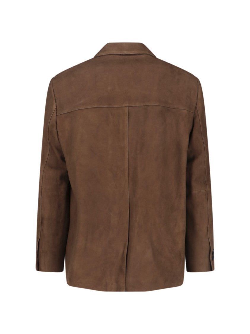 Tonywack Single-Breasted Suede Blazer With Classic Lapel