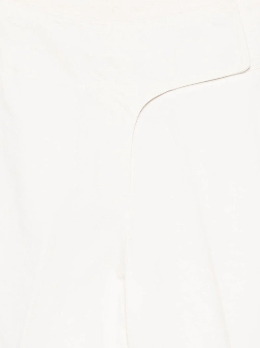 Ami Paris White Panelled Design Cotton Shorts