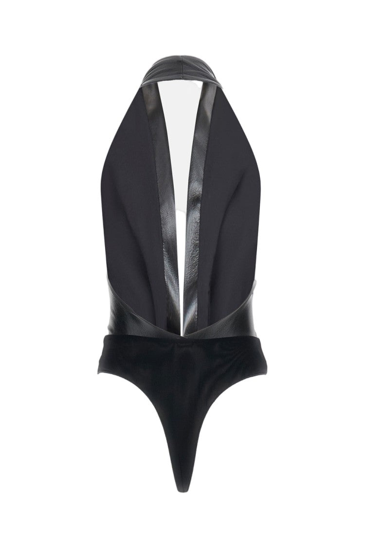 The Andamane Black Zendaya Stretch Jersey Bodysuit