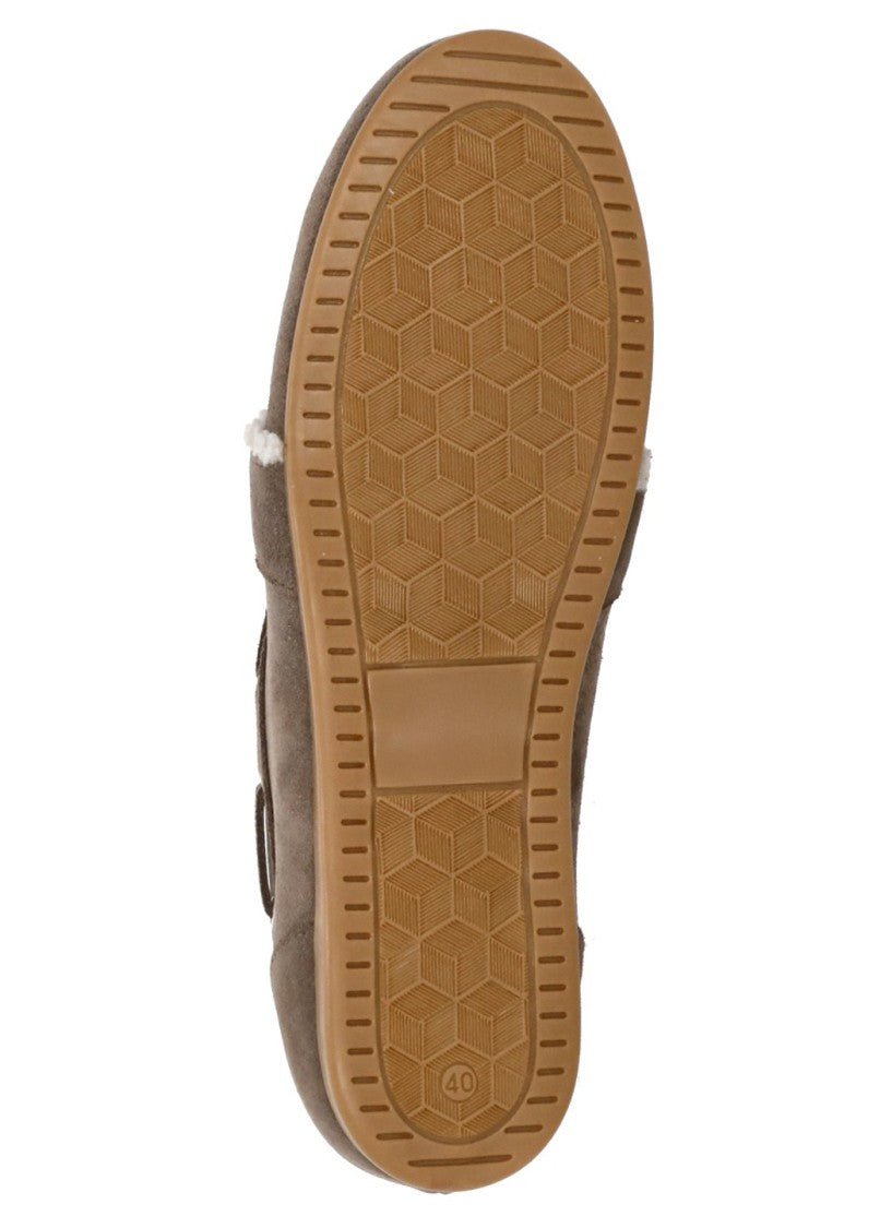 Peserico Brown Fur Suede Loafers