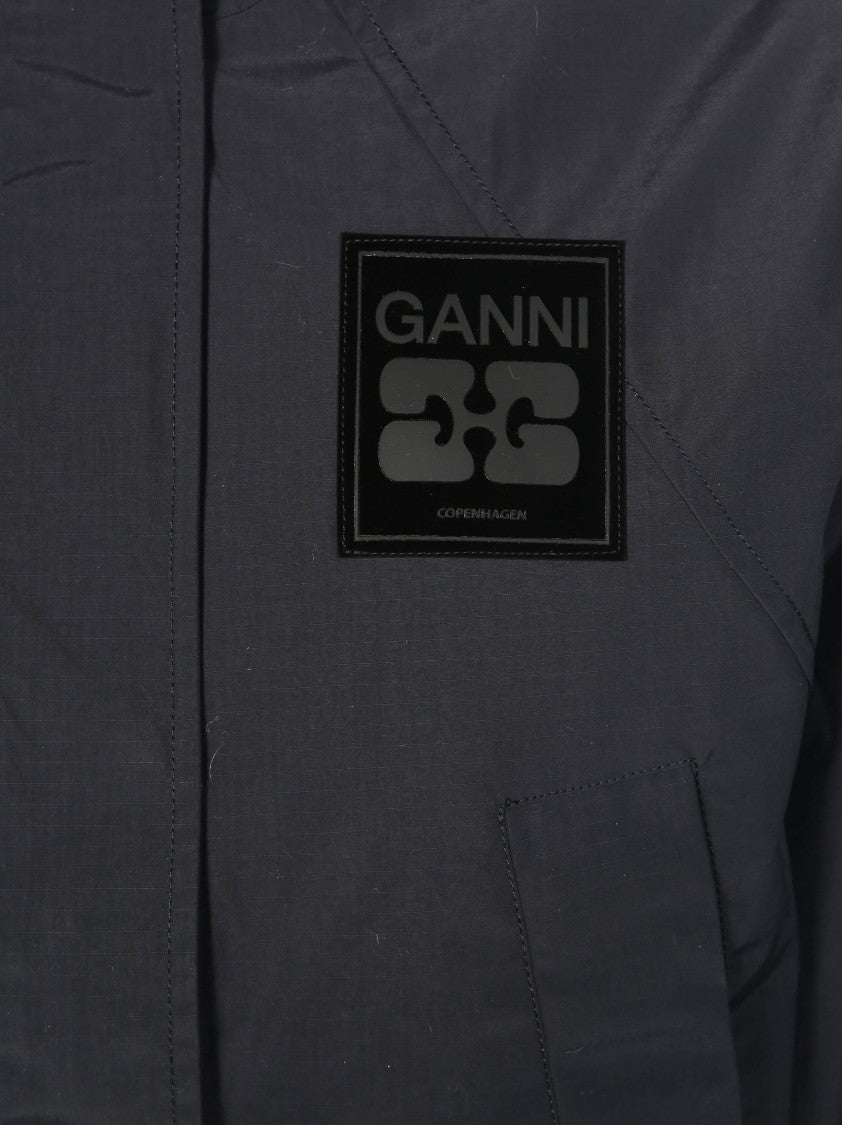 Ganni Ripstop Tri-Layer Parka Coat