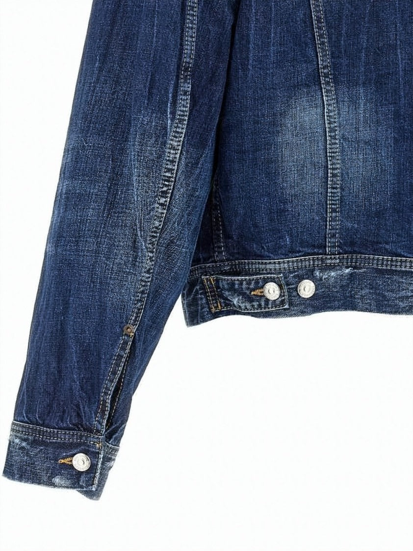 Dsquared2 Classic Denim Jacket With Distressed Wash