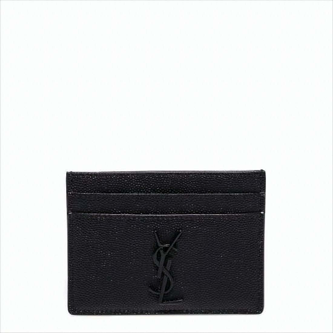 Saint Laurent Textured Calf Leather Card Wallet With Multiple Slots