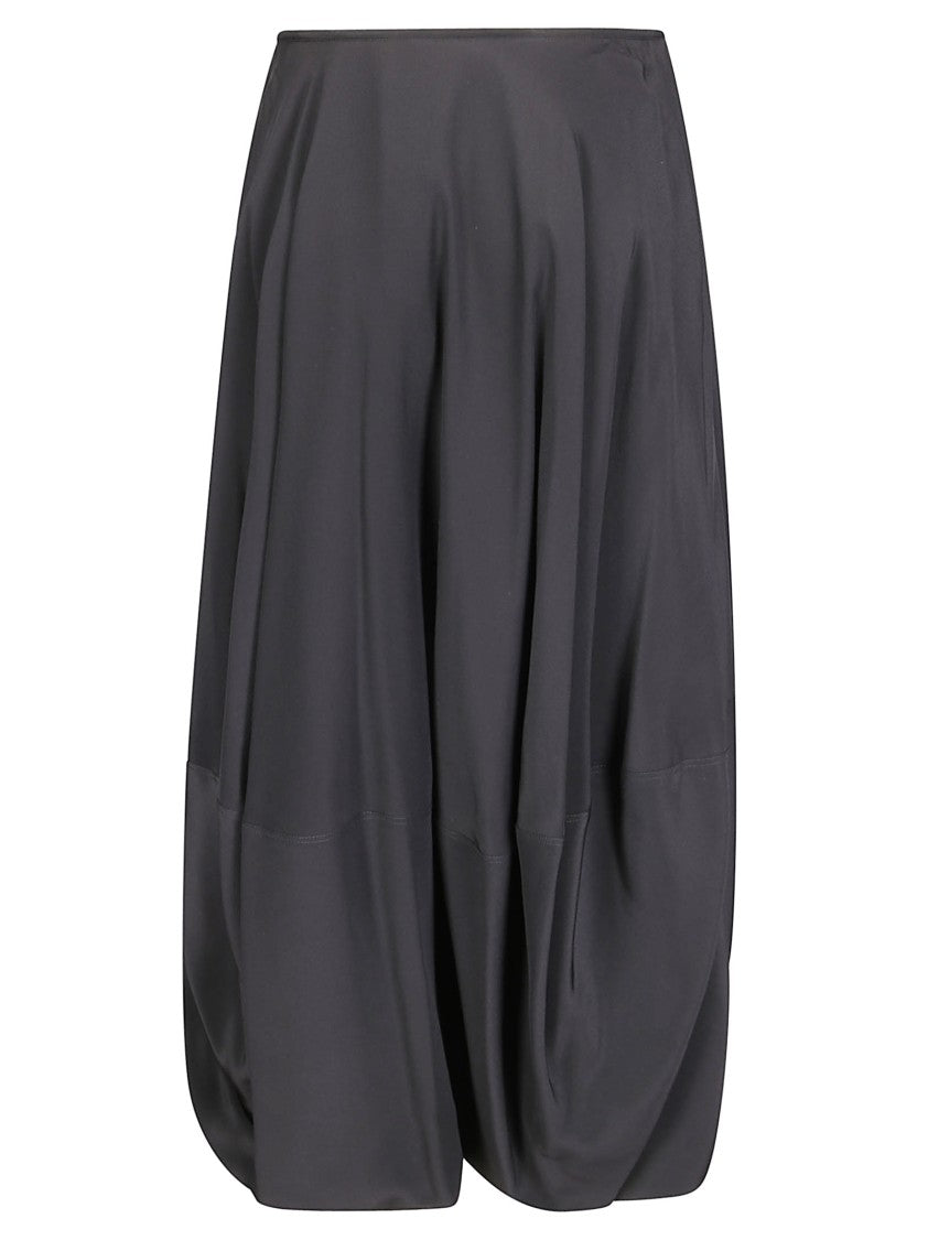 Lemaire Balloon Skirt With Gathered Waist And Silken Contrast