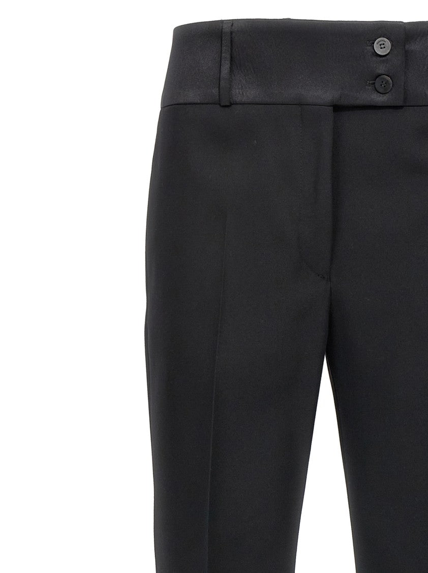 Ferragamo Virgin Wool Tuxedo Pants With Satin Waistband And Refined Finish