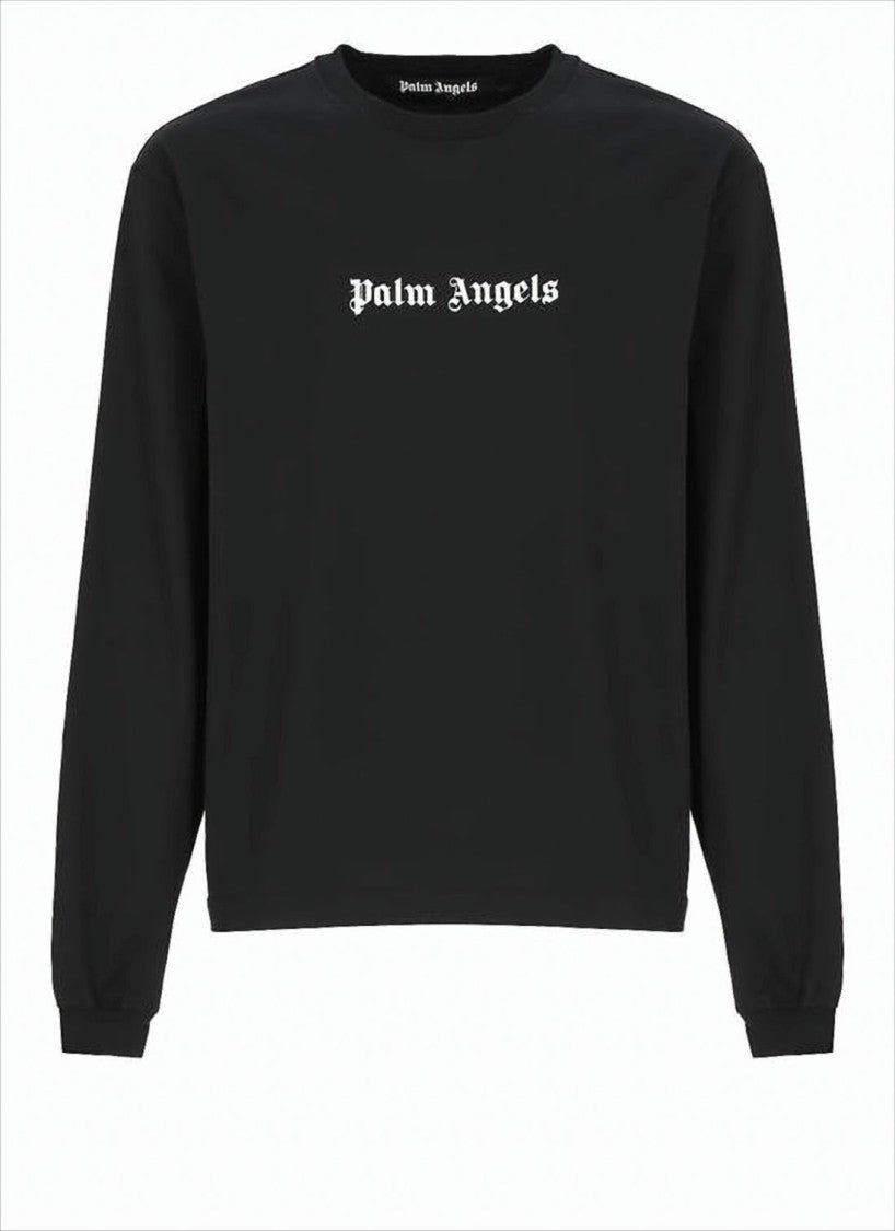 Palm Angels Long-Sleeve T-Shirt With Gothic Logo