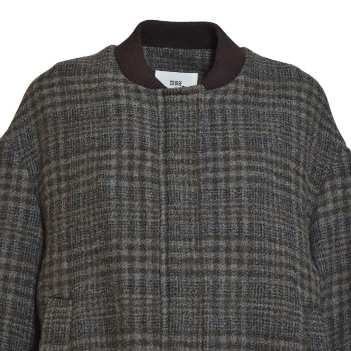 Solotre Structured Brown Coat With Timeless Silhouette