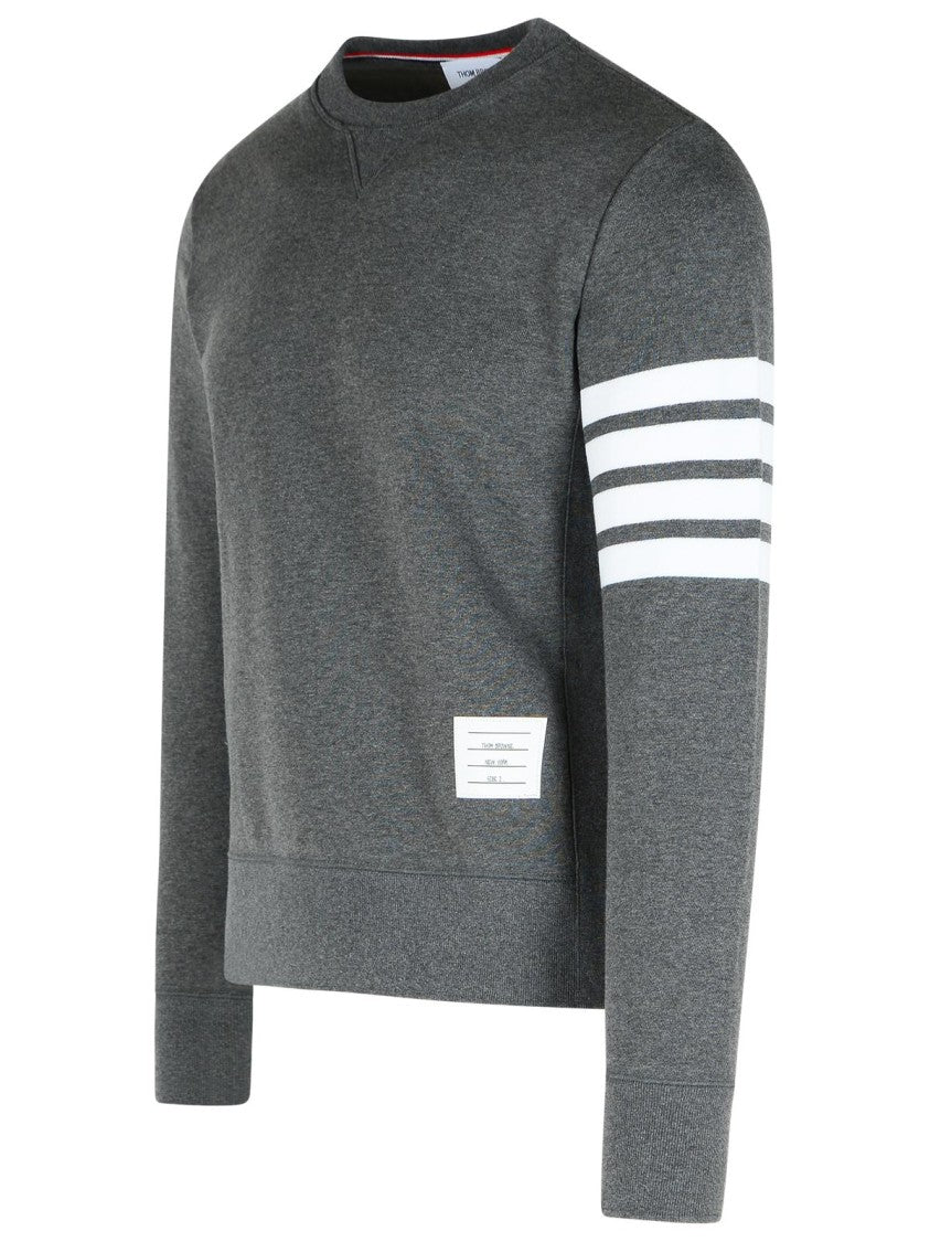 Thom Browne '4 Bar' Dark Grey Cotton Sweatshirt