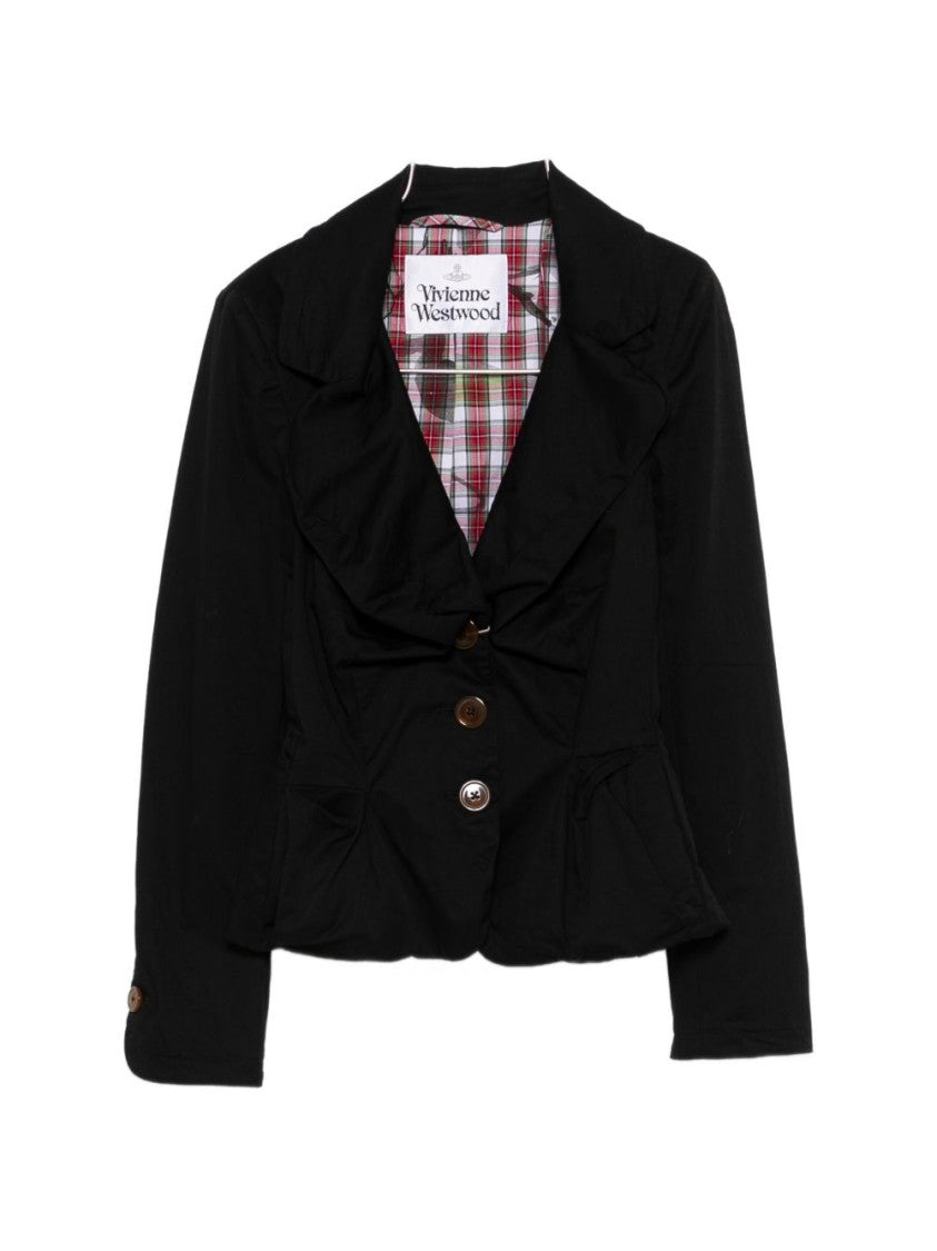 Vivienne Westwood Black Button Notch Lapel Flared Jacket