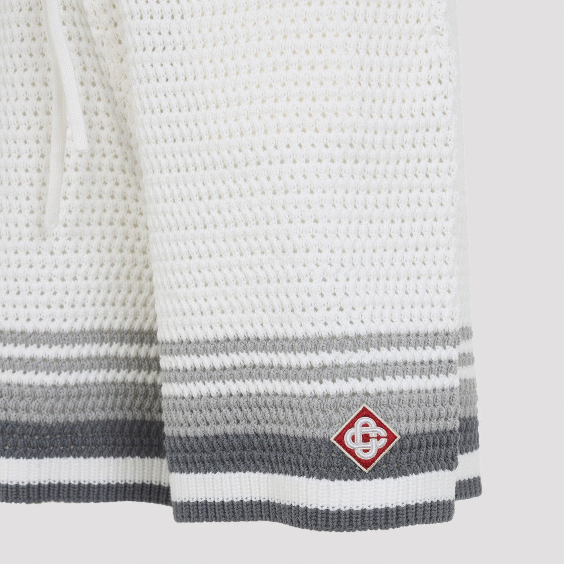 Casablanca Crochet White Cotton Bermuda