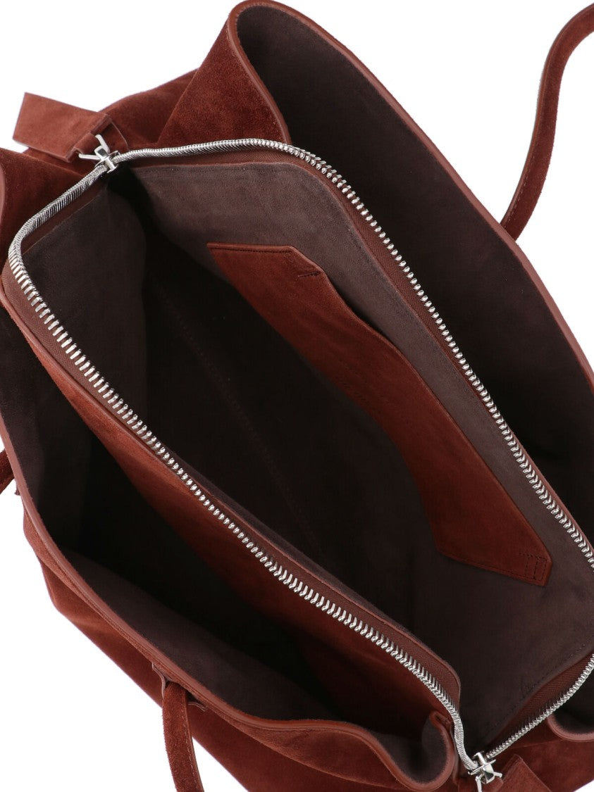 The Attico "La Passeggiata" Medium Shoulder Bag – Brown Suede