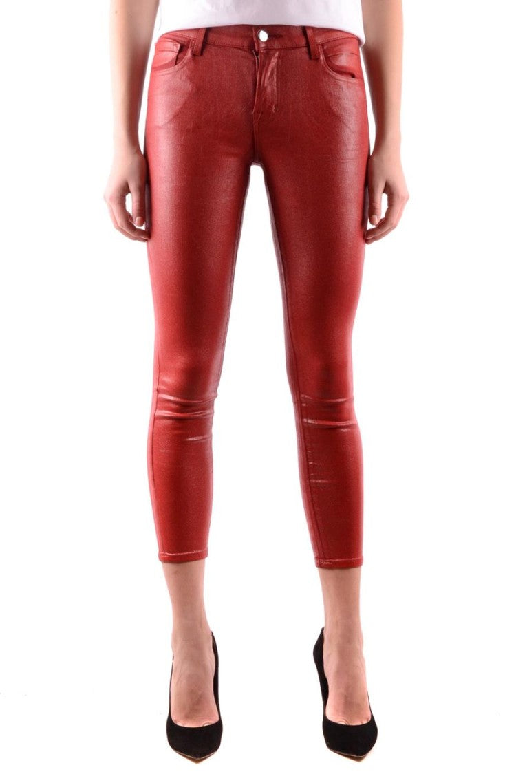 J Brand Slim-Fit Cropped Jeans With Coated Finish