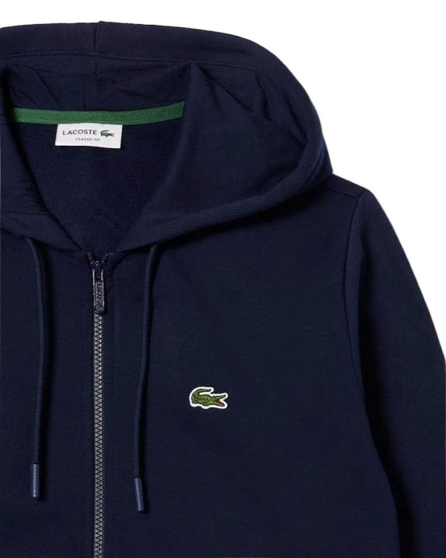 Lacoste Classic Zip-Up Hooded Sweatshirt With Kangaroo Pocket
