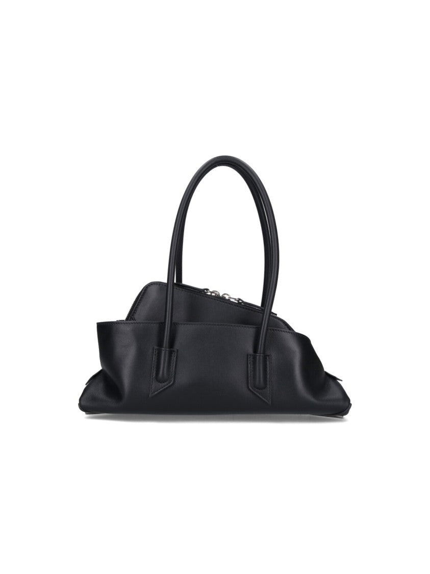 The Attico Sleek Elongated Black Handbag With Rounded Handles