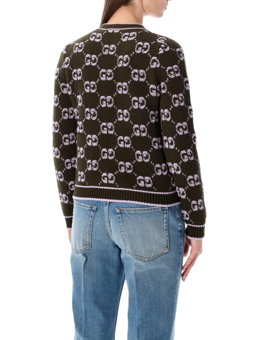 Gucci Gg Wool Bouclé Jacquard Cardigan With Buttons