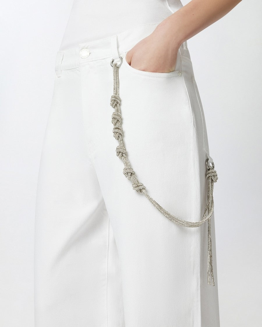 Pinko White Lauryn Cotton Wide-Leg Jeans