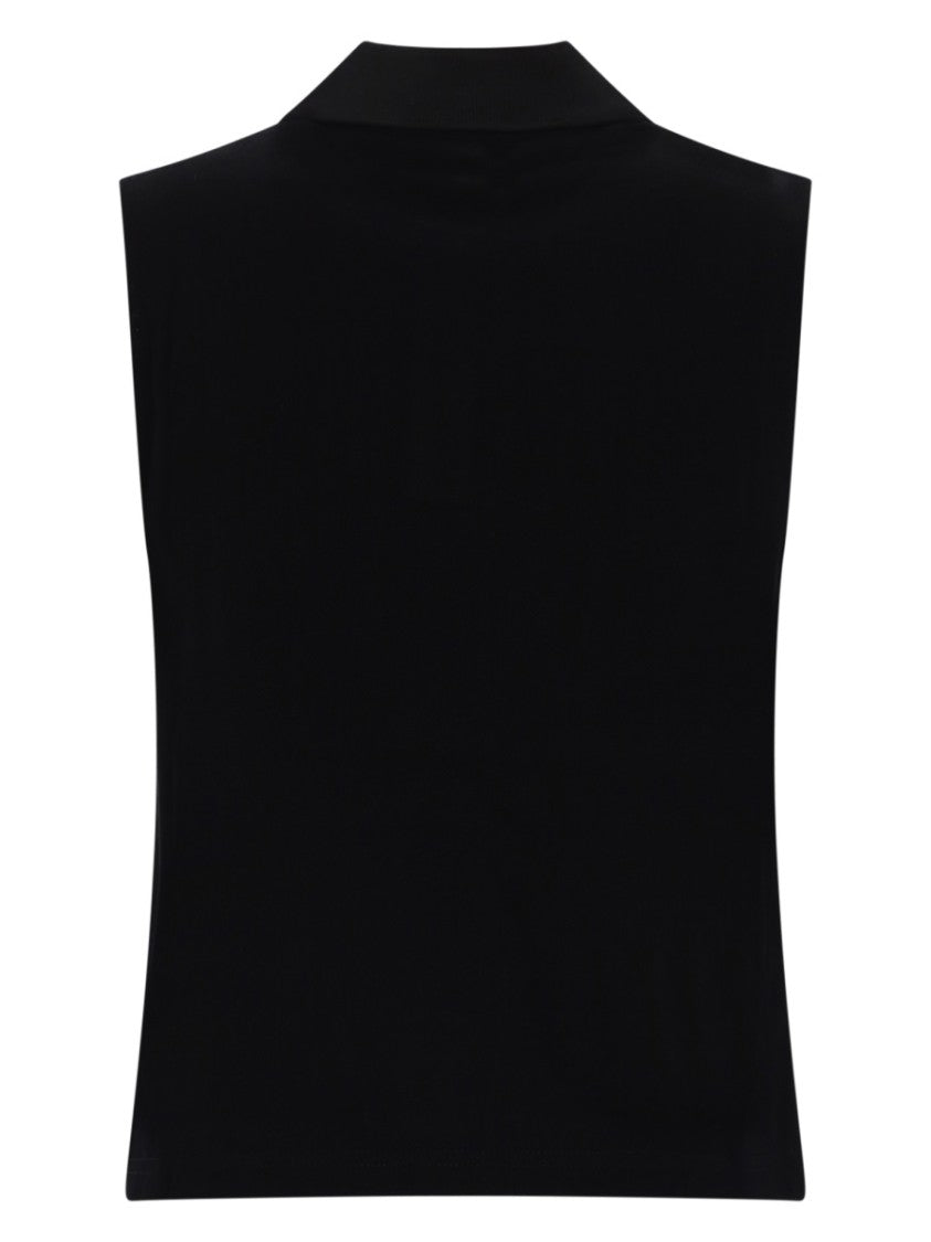 Saint Laurent Sleeveless Cotton Polo Shirt