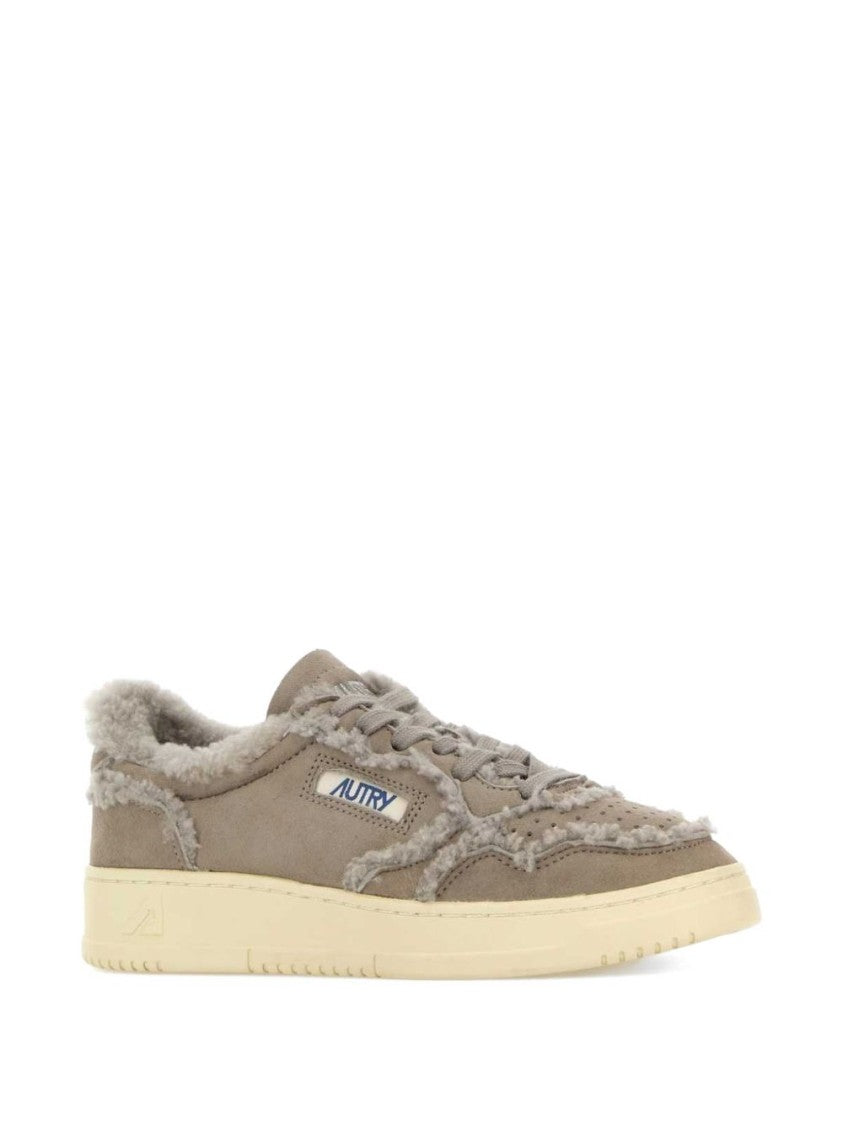 Autry Low-Top Shearling Trim Vintage Sneakers