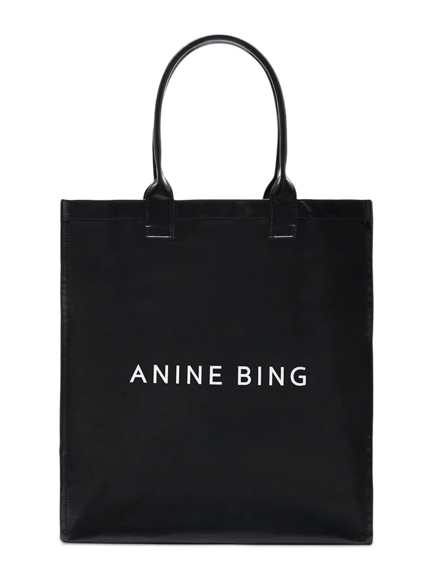 Anine Bing Leonie Lettering Coated Canvas Tote Bag