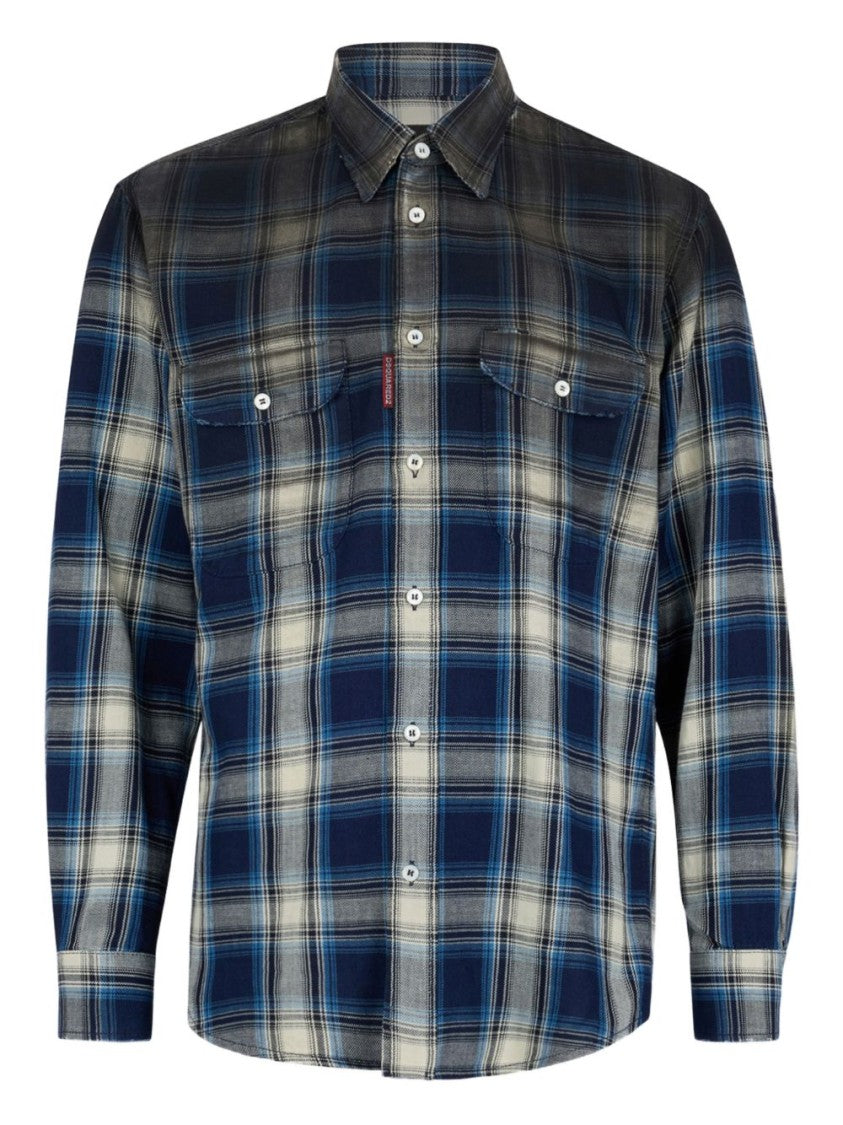 Dsquared2 Plaid Casual Shirt With Button-Down Front