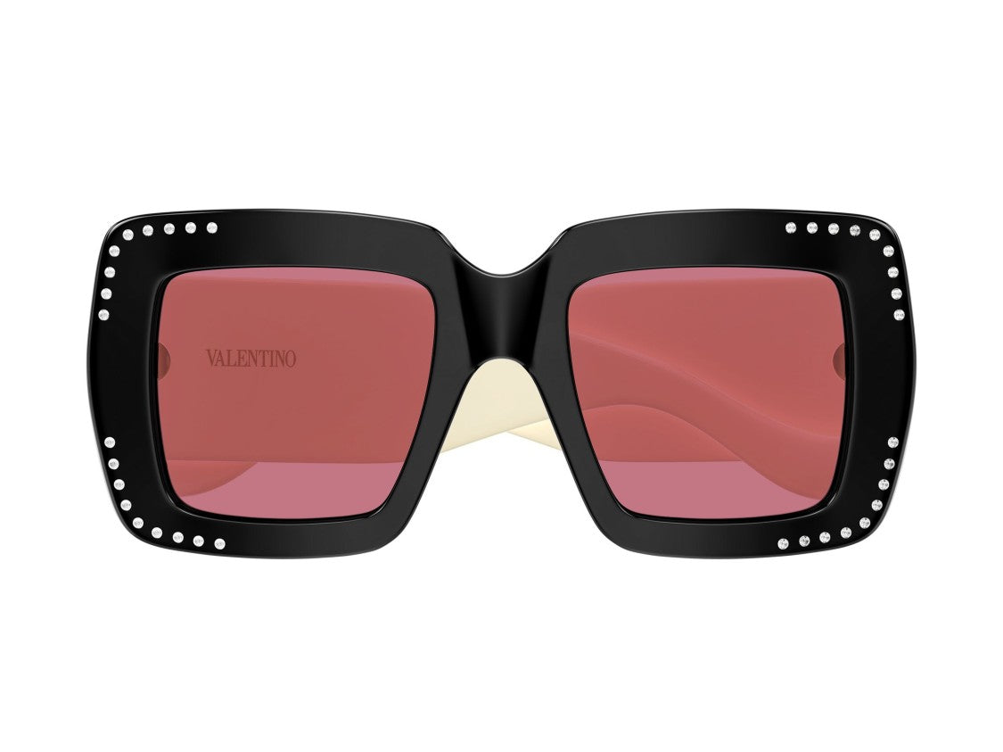 Valentino Vg0056s Silver Stud Logo Oversized Square Sunglasses
